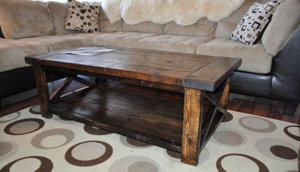 How to build and distress farmhouse style coffee table