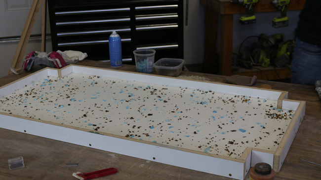 Recycled glass concrete table