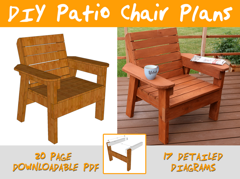Diy Patio Chair Plans And Tutorial, Wood Chairs Outdoor Diy